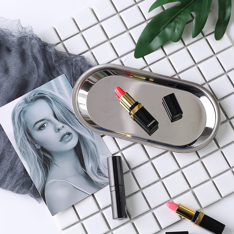 Net red ceramic flower perfume bottle ins gourmet makeup accessories stainless steel tray posing for photos photography props