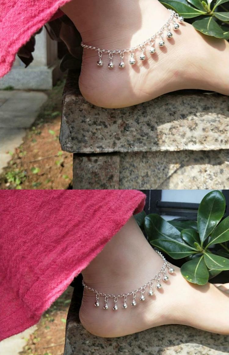 999 sterling bạc nữ vòng chân gói 99 sterling bạc vòng chân nhỏ 99 99 bóng đá Nhật Bản và bóng đá nhỏ vòng chân mới - Vòng chân lắc chân nữ phong thủy