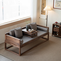 New Chinese style Arhat bed North American black walnut solid wood sofa furniture living room old elm Zen imperial concubine couch