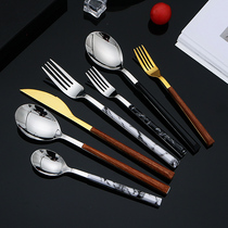 Stainless steel Western meal tableware package Korean wind meal knife spoontablespoon fork high-value steak tableware full set