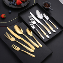 Western Dinner and Fork Spoon Stainless Steel Scoon Fruit Fork Diamond Diamond Dinner and Fork Five Piece Set