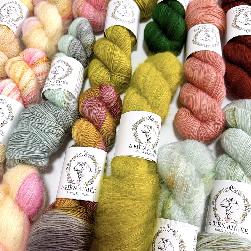 Lba French Hand-Dyed Yarn La Bien Aimee Collection Shawl Scarf Sweater Yarn Single Strand Lba French Hand-Dyed Yarn La Bien Aimee Collection Shawl Scarf Sweater Yarn Single Strand