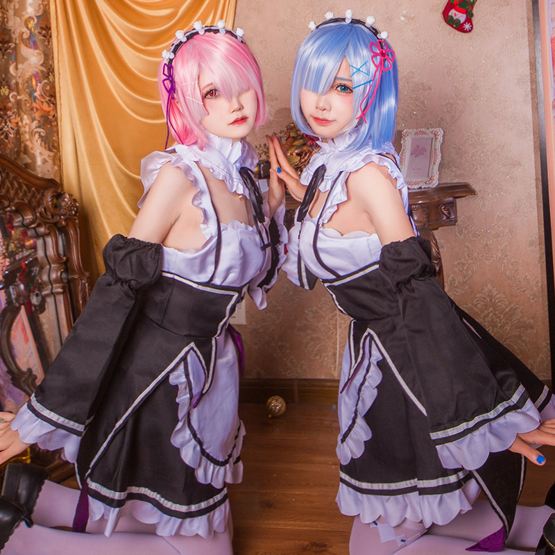 Ram Rem Rem maid costume COS costume re Different world life from scratch Anime cosplay