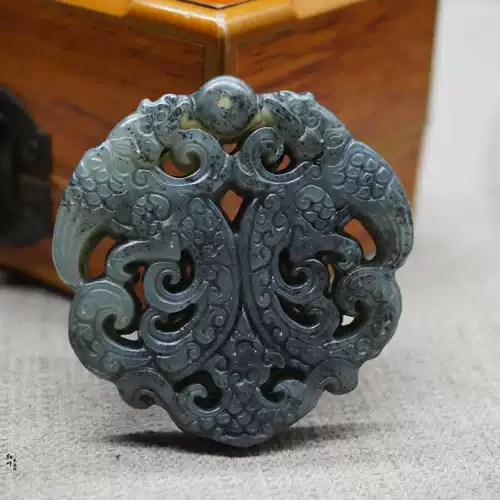 Природная руда из нефрита из провинции Цинхай, сине-белая подвеска подходит для мужчин и женщин, ожерелье, аксессуар