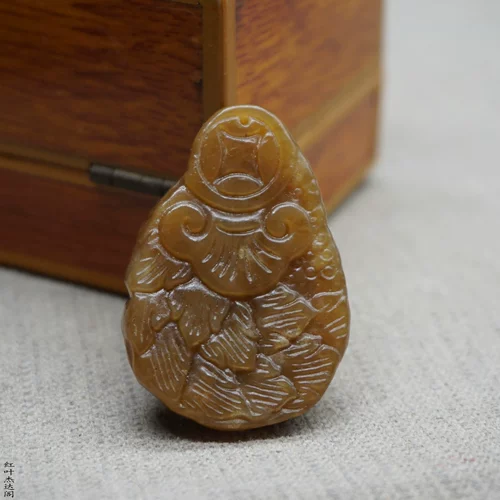 Природная руда из нефрита, двусторонная резная подвеска, ханьфу, аксессуар