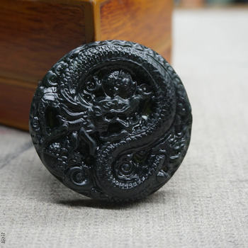Black green jade dragon brand jade pendant for men and women