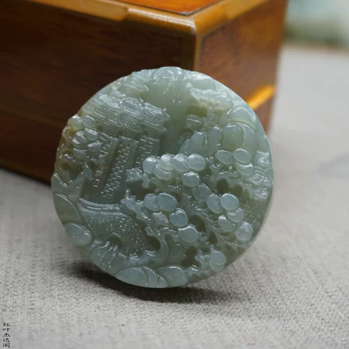 Sansui, природная руда из нефрита, двусторонная подвеска