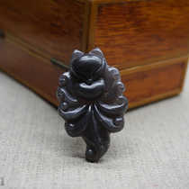 Natural Hotan jade Qinghai material smoke green nine-tailed fox pendant Hanfu accessories jade fox pendant spirit fox necklace pendant