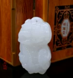 Натуральная трехмерная большая подвеска из нефрита подходит для мужчин и женщин, ручка, украшение в руку