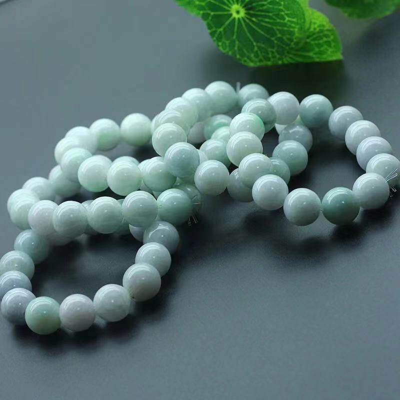 Soft bracelet around the finger Inner Mongolia natural shetai green jade bean cyan bleached green hand fashion style