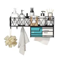 Washing Desk Containing Box Flow Wash Face Towel Shelving Toilet Bathroom Bathroom Wall-mounted Free-To-Punch Shelf