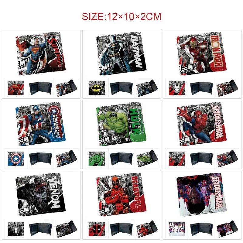 New Superhero Marvel Merchandise Full-Color Snap-Button Pu Leather Short Wallet Captain America Iron Man Spider-Man New Superhero Marvel Merchandise Full-Color Snap-Button Pu Leather Short Wallet Captain America Iron Man Spider-Man