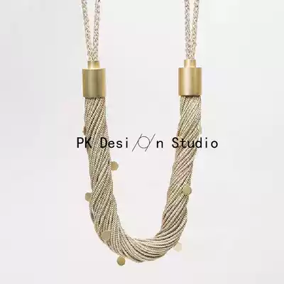 Export European high-end model house metal light luxury curtain strap