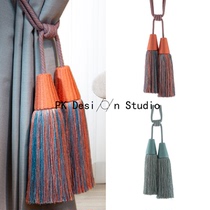 Export to Europe high-end double-headed large spike hanging ball roaming Nordic series Curtain tassel buckle