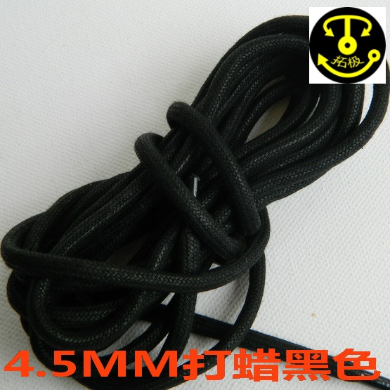 Outdoor Shoes Rope Original Factory CAT Laces 4 5MM coarse cotton with waxed waterproof round laces black