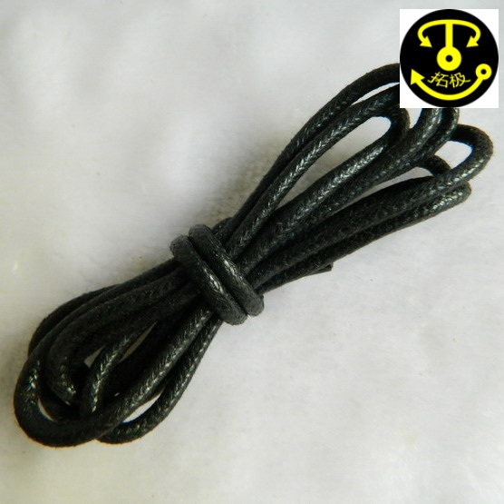 Boutique shoes rope leather shoes with 2 5MM waxed waterproof fine round laces 50-280CM black self pat