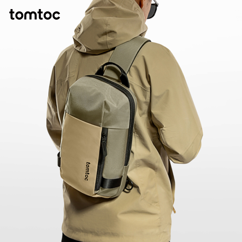 Tomtoc Chest Bag Men's Crossbody Bag Large Capacity iPad Tablet Shoulder Bag Multifunctional Commuter Bag Computer Bag T24