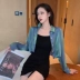 Nữ thần mùa thu Phong cách phương Tây phù hợp với thời trang áo sơ mi ống đầu Slim sexy sling dress túi váy hai mảnh quần áo phụ nữ - váy đầm