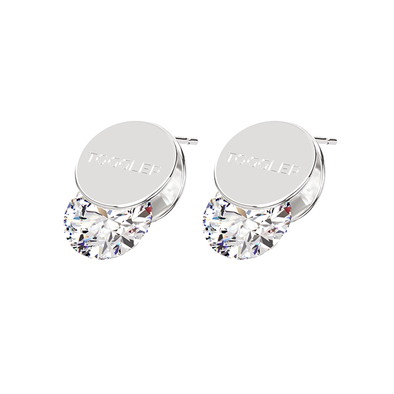 TOGGLER kinetic series original design 925 silver shake zircon pure silver ear clip male and female