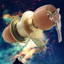 Red beech wood ball lock ball lock room lock bathroom bedroom lock round ball solid wood head handle lock 5831
