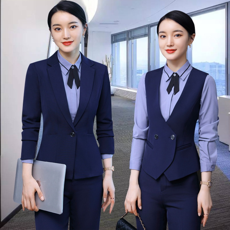 High-end professional vest suit female hotel front desk work wear temperament sales department property tooling formal dress uniform female