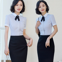Business attire summer short sleeve shirt dress dress administrative front desk interview work clothes fashion overalls womens set summer