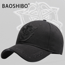 Hats Mens Autumn and Winter Korean Baseball Cap Tide Brand Outdoor Leisure Joker Black Hard Top Big Head Wai Cap Tide Tide