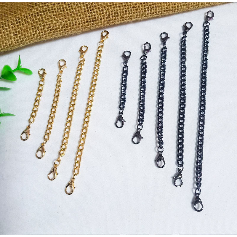 金属製ロブスタークラスプチェーン、衣類接続・固定バックル、手作りジュエリー延長チェーン、女性用Vネック装飾ペンダントチェーン