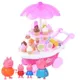 Piggy Peggy House Picnic Ice Cream Car Pink Peppi Pig Family Set Girl Children Đồ chơi đồ chơi trẻ em