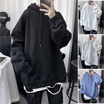Foundation 100 Lap Pure Color Autumn Eroy clothing Lianhood Mens and womens Spring and Autumn Festival Tide Fashion ins Hong Kong Wind Blouse