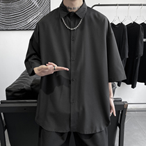 Design sense small crowdsourced lazy wind rufflust 70% sleeve shirt male summer slim fit currents Inn Wind 100 lap shirt