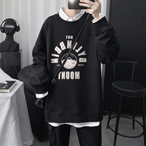 2020 Fall new mens round collar necropolis with male Korean version Tidal Loose Clothing Lovers 100 ride-hailing port Wind