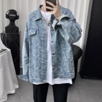 Mens Autumn Dress Blouse Autumn Denim Jacket Mens Spring Autumn Style Korean version Trend clothes jacket Mens autumn and winter denim