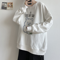 2021 Fall new cartoon printed student couple 100 lap collar necropolis for men and women for spring and autumn easy clothes