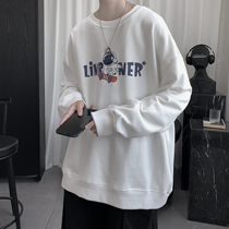 2021 Fall New Astronaut Cartoon Printed Round Collar Couple Necroe Mens Spring Autumn Money Loose 100 Hitch Blouse