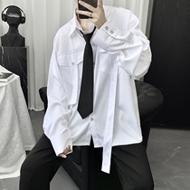 Autumn Design Sensation Small Crowdblouse Overalls Shirt Male Long Sleeve Han Version Trend Handsome air-loose Port Wind Day Lining Clothes