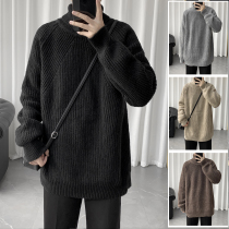 Winter high collar sweater mens autumn winter thickened beating undershirt male Korean version trendy loose harbour windins 100 hitch knitwear