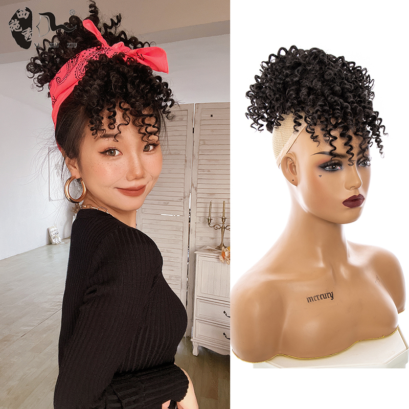 European and American Fashion African Small Curls Latin American Curls Wig Afro Hairstyle Hot Girl Street Style Nightclub Bar Styling Tool