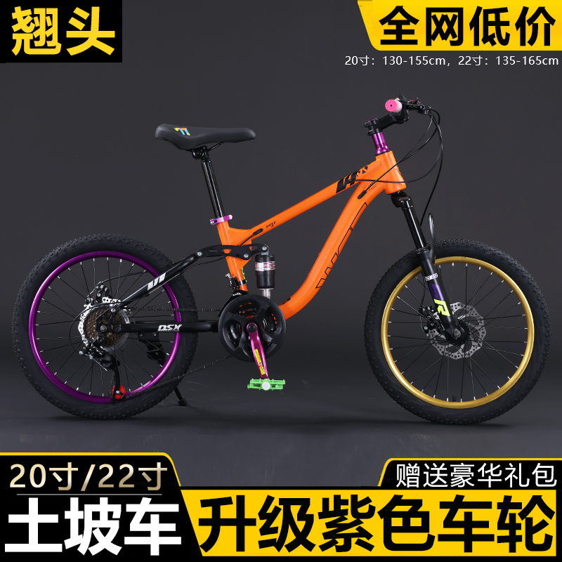 20inch Soft-Tail Mountain Bike with Dual Shock Absorption, Disc Brakes, Off-Road Gears, Suitable for Teenagers, Students, and Children