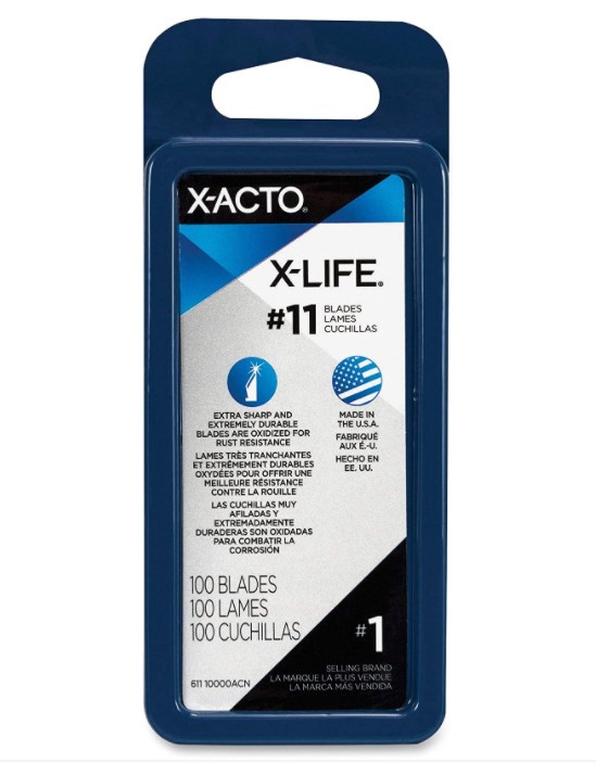 X-ACTO X-Life #11 Classic Fine Point Blades, Bulk Pack, 100