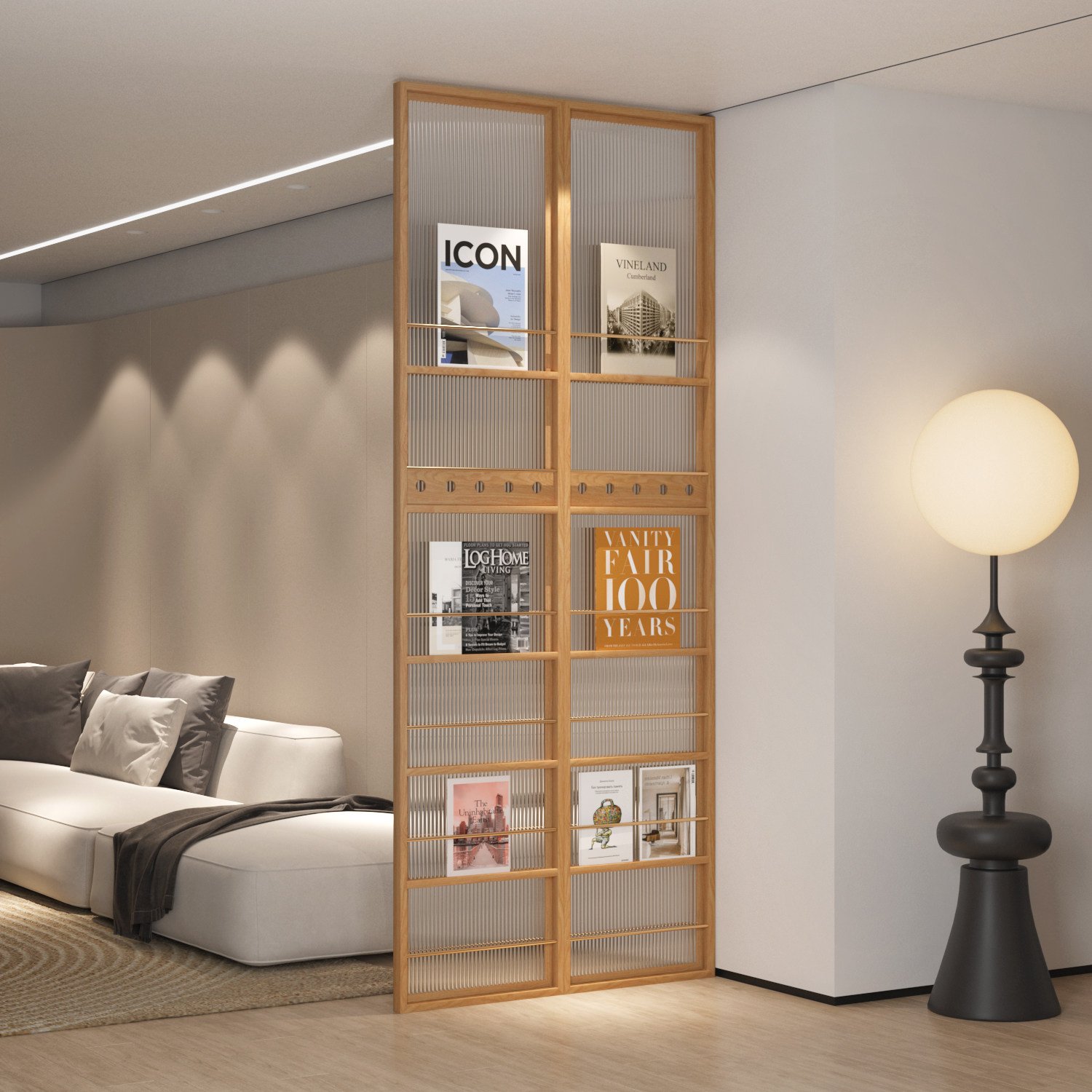 New Chinese-style bookshelf screen partition living room custom-made cover entrance door porch hotel bed and breakfast restaurant solid wood modern