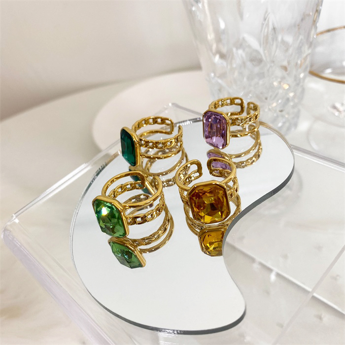 Fashion Geometric Copper None Gem Rings display picture 4