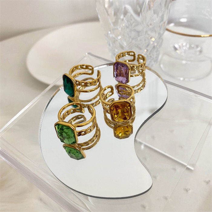 Fashion Geometric Copper None Gem Rings display picture 2