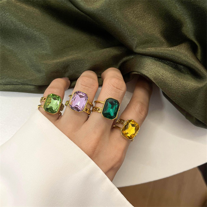 Fashion Geometric Copper None Gem Rings