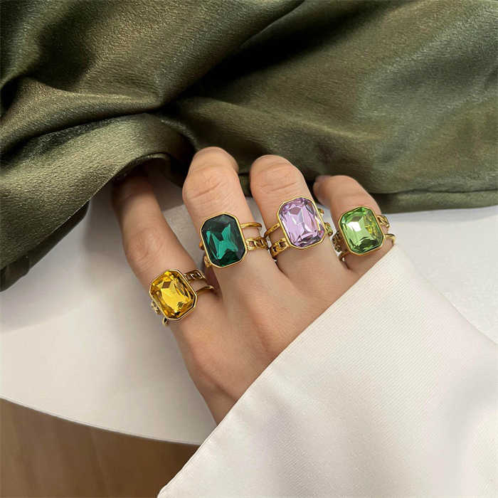 Fashion Geometric Copper None Gem Rings display picture 11