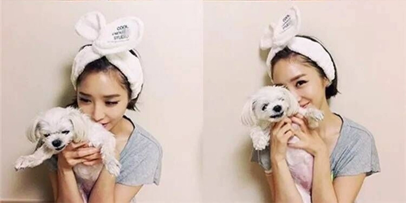 Hàn Quốc đơn giản mũ flannel trang điểm dễ thương rửa tai thỏ mặt nạ headband headband rửa mặt phụ kiện tóc headband - Phụ kiện tóc