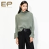 EP Yaying 2018 mùa thu mới của phụ nữ thời trang còng áo len dệt kim hình học mẫu EJDIO9530A áo gile len Vòng cổ áo len