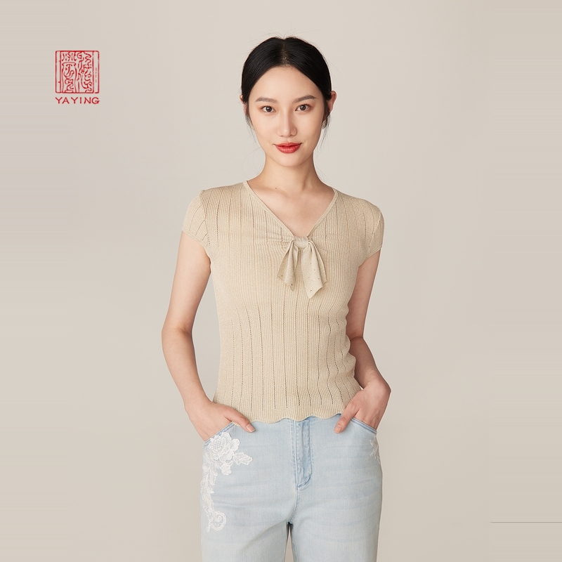 Elegant and temperamental butterfly knot with elegant temperament butterfly knot light onion slim fit 2022 spring and summer new 9518A