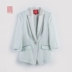 Thiết kế viền chuỗi hạt màu yaying của phụ nữ Yaying dài tay 20 mùa xuân hè mới 1106A - Business Suit Business Suit