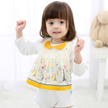 Female baby cotton saliva towel skirt around rice pocket Baby adjustable waterproof saliva towel bib large sleeveless overcoat
